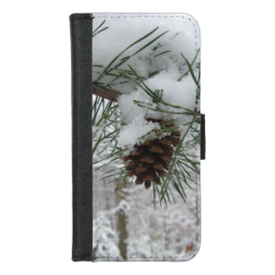 Snowy Pine Branch Winter Nature Photography iPhone 8/7 Wallet Case