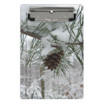 Snowy Pine Branch Winter Nature Photography Mini Clipboard