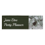 Snowy Pine Branch Winter Nature Photography Name Tag