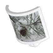 Snowy Pine Branch Winter Nature Photography Night Light (Angled)