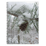Snowy Pine Branch Winter Nature Photography Notebook
