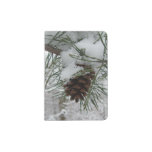 Snowy Pine Branch Winter Nature Photography Passport Holder