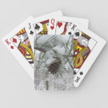 Snowy Pine Branch Winter Nature Photography Playing Cards