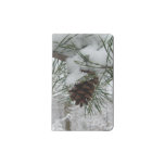 Snowy Pine Branch Winter Nature Photography Pocket Moleskine Notebook
