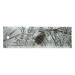 Snowy Pine Branch Winter Nature Photography Ruler