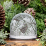 Snowy Pine Branch Winter Nature Photography Snow Globe