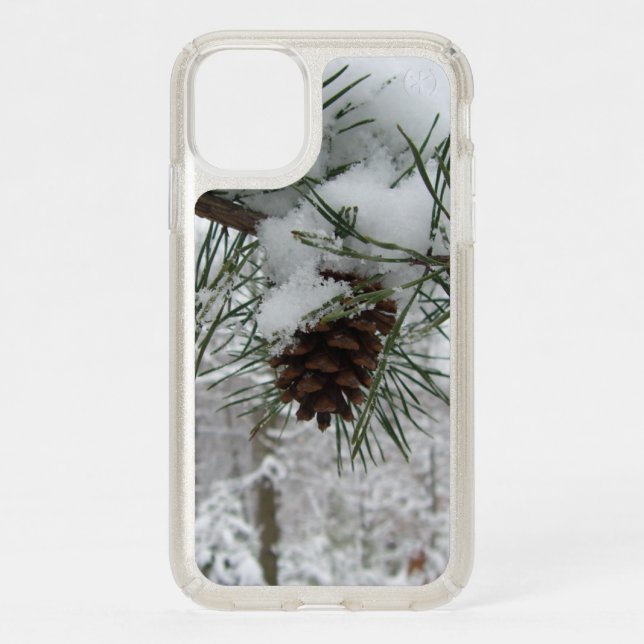 Snowy Pine Branch Winter Nature Photography Speck iPhone 11 Case (Front)