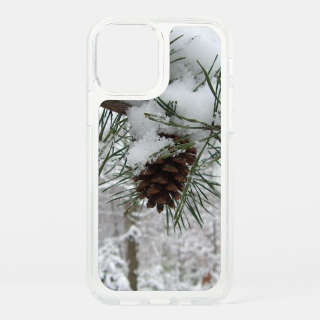 Snowy Pine Branch Winter Nature Photography Speck iPhone 12 Case (Front)