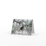 Snowy Pine Branch Winter Nature Photography Thank You Card