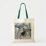 Snowy Pine Branch Winter Nature Photography Tote Bag