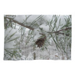 Snowy Pine Branch Winter Nature Photography Towel