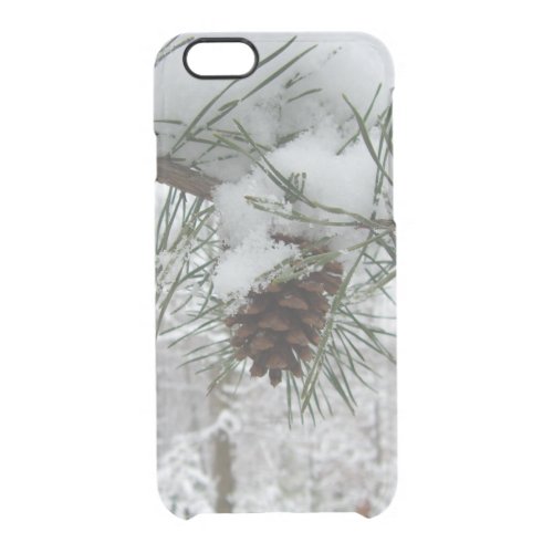 Snowy Pine Branch Winter Nature Photography Clear iPhone 66S Case