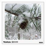 Snowy Pine Branch Winter Nature Photography Wall Decal
