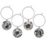 Snowy Pine Branch Winter Nature Photography Wine Charm