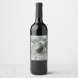 Snowy Pine Branch Winter Nature Photography Wine Label