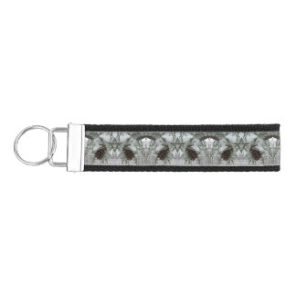 Snowy Pine Branch Winter Nature Photography Wrist Keychain