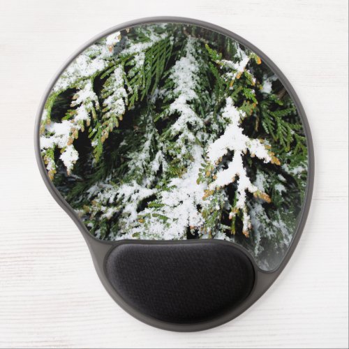 Snowy Pine Branches Gel Mousepad