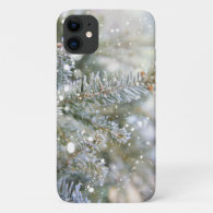 Snowy Pine Branches Winter Holiday iPhone 11 Case