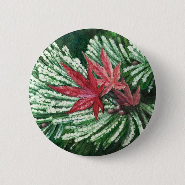 Snowy Pine Button (Front)