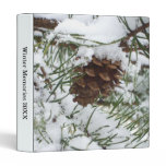 Snowy Pine Cone I 3 Ring Binder