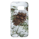 Snowy Pine Cone I Winter Nature Photography Samsung Galaxy S7 Case