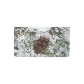 Snowy Pine Cone I Winter Nature Photography Checkbook Cover (Front)