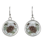 Snowy Pine Cone I Winter Nature Photography Earrings