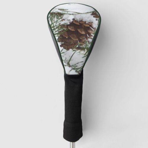 Snowy Pine Cone I Winter Nature Photography Golf Head Cover