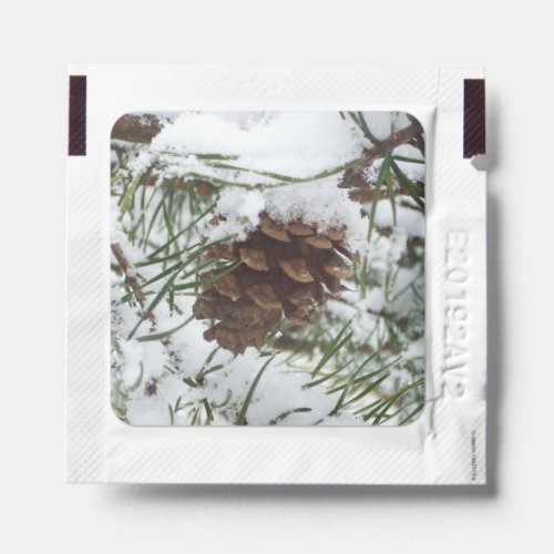 Snowy Pine Cone I Winter Nature Photography Hand Sanitizer Packet