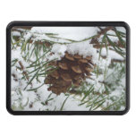 Snowy Pine Cone I Winter Nature Photography Hitch Cover