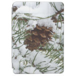 Snowy Pine Cone I Winter Nature Photography iPad Air Cover