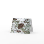 Snowy Pine Cone I Winter Nature Photography Letterpress Thank You Card