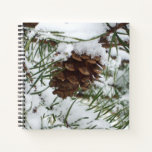 Snowy Pine Cone I Winter Nature Photography Notebook