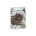 Snowy Pine Cone I Winter Nature Photography Passport Holder