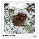 Snowy Pine Cone I Winter Nature Photography Wall Sticker