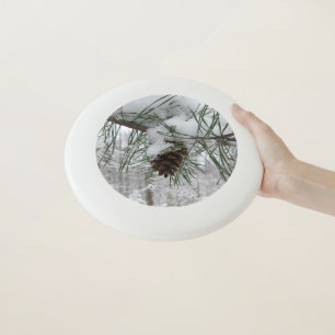 Snowy Pine Cone I Winter Nature Photography Wham-O Frisbee