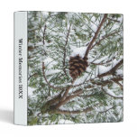 Snowy Pine Cone II 3 Ring Binder