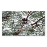 Snowy Pine Cone II Winter Nature Photography Business Card Magnet