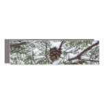Snowy Pine Cone II Winter Nature Photography Car Magnet