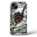 Snowy Pine Cone II Winter Nature Photography iPhone 13 Case