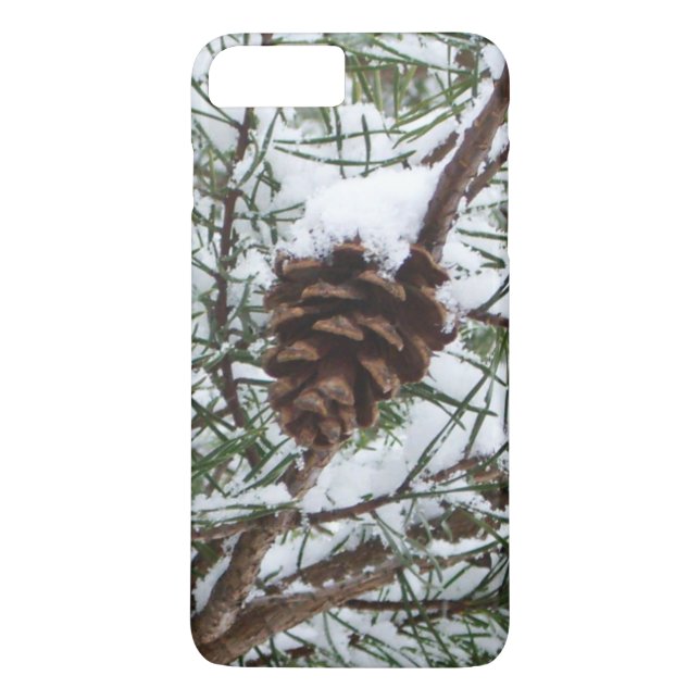 Snowy Pine Cone II Winter Nature Photography Case-Mate iPhone Case (Back)