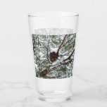 Snowy Pine Cone II Winter Nature Photography Glass