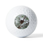Snowy Pine Cone II Winter Nature Photography Golf Balls