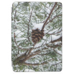 Snowy Pine Cone II Winter Nature Photography iPad Air Cover