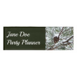 Snowy Pine Cone II Winter Nature Photography Name Tag