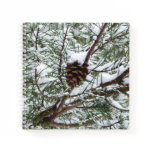 Snowy Pine Cone II Winter Nature Photography Notebook