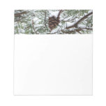 Snowy Pine Cone II Winter Nature Photography Notepad