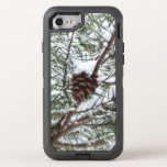 Snowy Pine Cone II Winter Nature Photography OtterBox Defender iPhone SE/8/7 Case