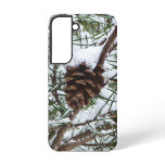 Snowy Pine Cone II Winter Nature Photography Samsung Galaxy S22 Case