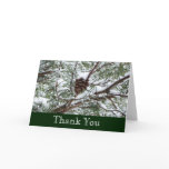 Snowy Pine Cone II Winter Nature Photography Thank You Card